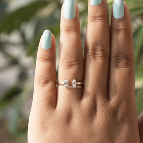 Marquise And Emerald Lab Diamond Toi Et Moi Ring