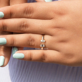 Marquise And Emerald Lab Diamond Toi Et Moi Ring