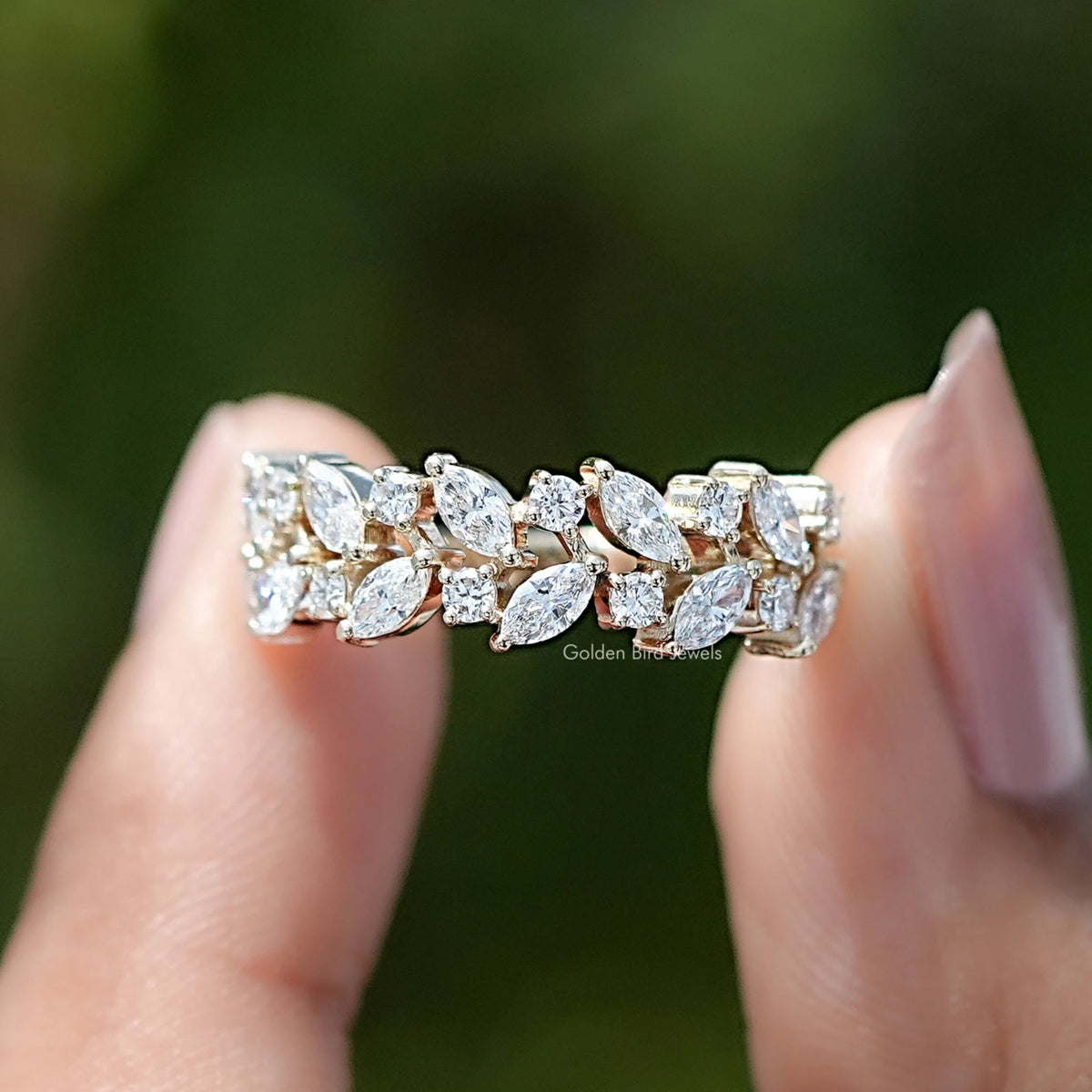 Marquise And Round Cut Lab Diamond Band