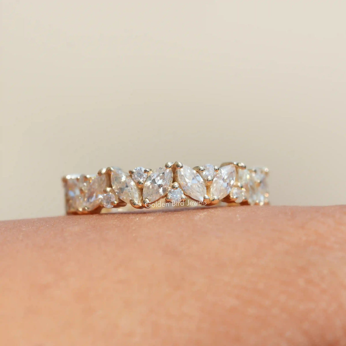 Marquise And Round Moissanite Full Eternity Band