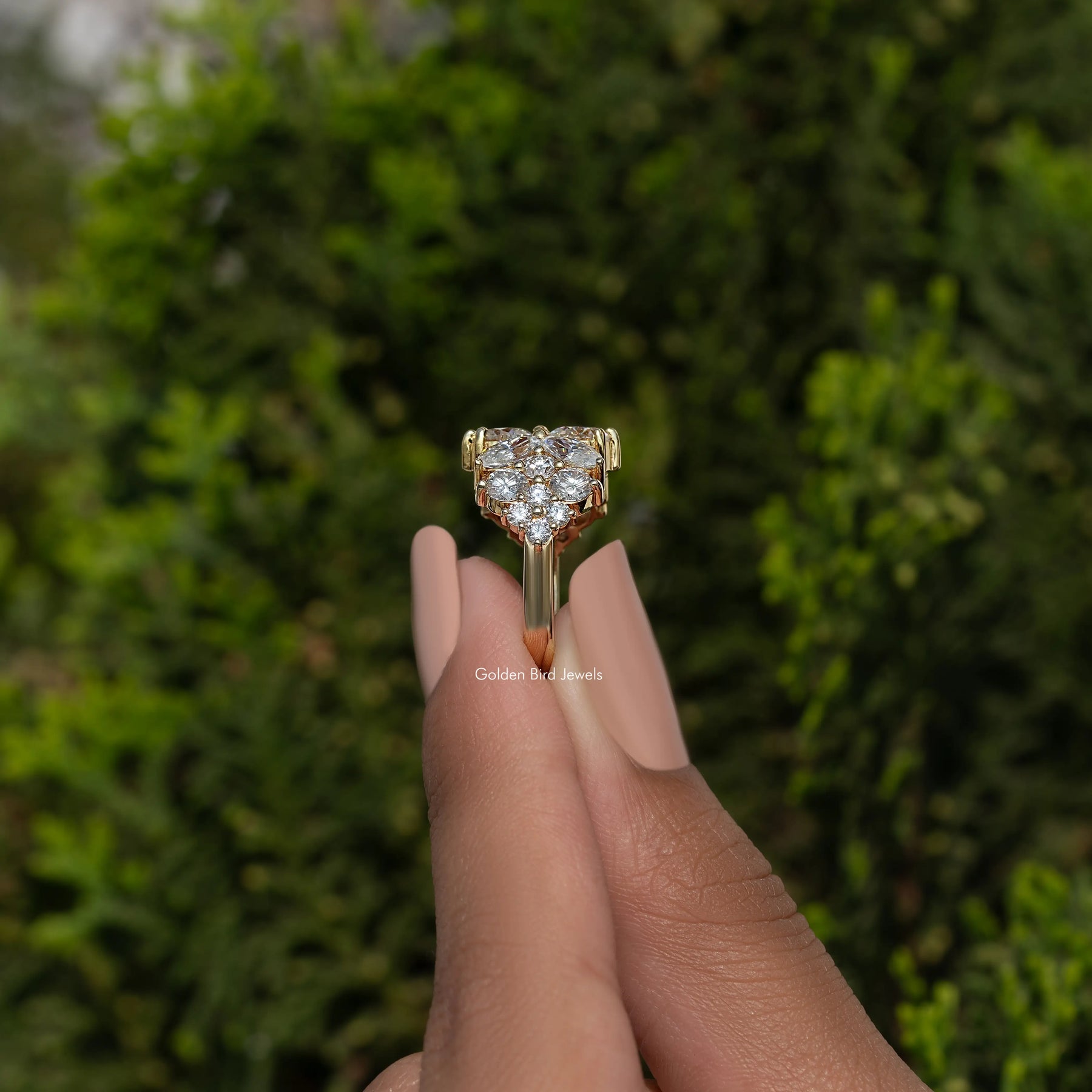 Marquise And Round Cut Moissanite Vintage Ring
