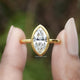 Marquise Cut Lab Diamond Bezel Set Ring