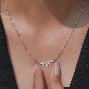 Detailed View of Marquise Cut Lab Diamond Pendant In White Gold