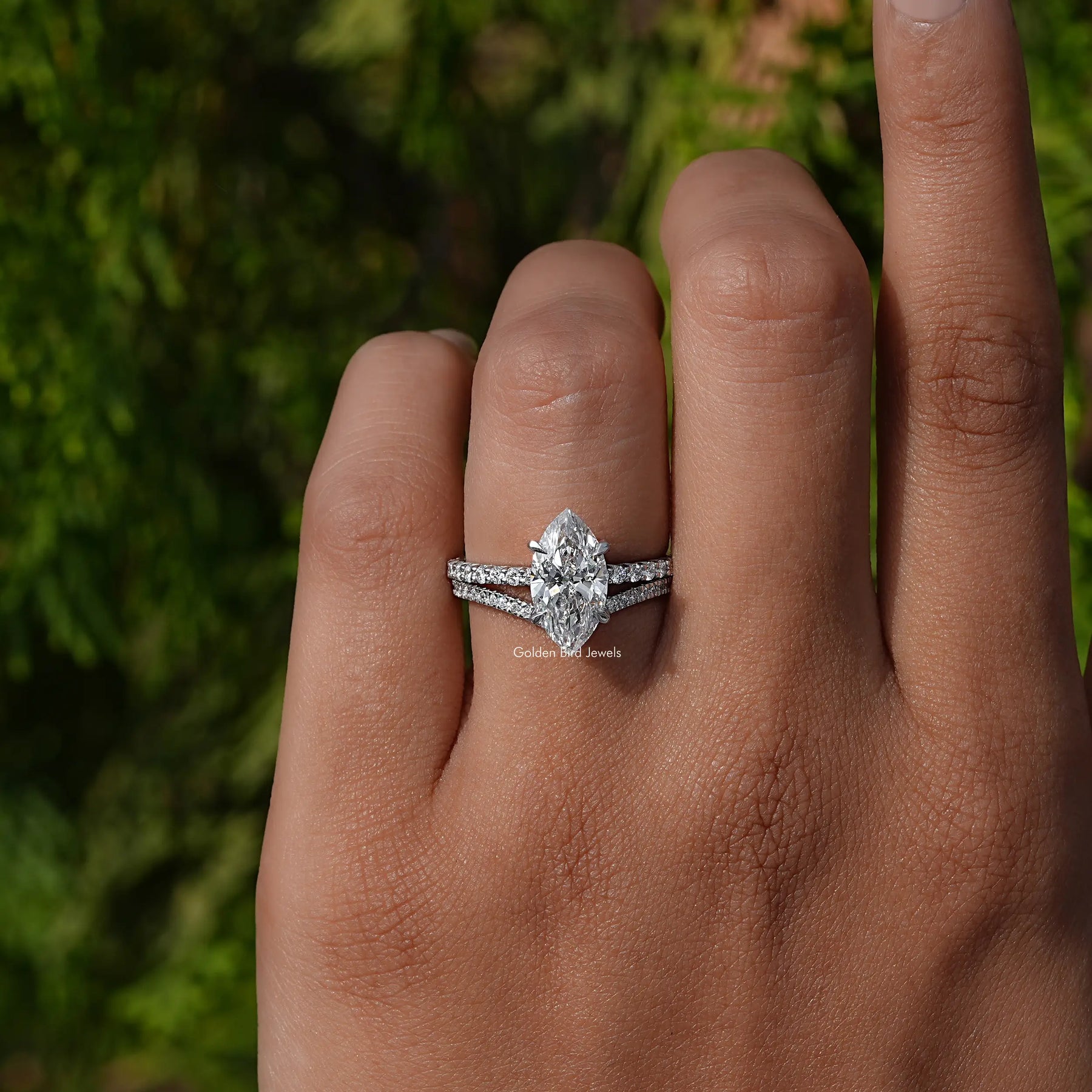 Anello Con Diamanti Simulati Marquise Da 1,60 Ct, Anello Per Anniversario In Oro 14k - Italia - Foto 10