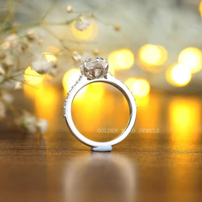 [Marquise Cut Moissanite Ring Made With White Gold]-[Golden Bird Jewels]