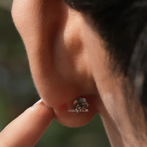 [In ear back view of martini set earrings]-[Golden Bird Jewels]
