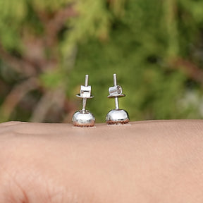 Square Old Mine Cushion Lab Diamond Milgrain Studs
