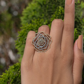 Round Cut Moissanite Cluster Engagement Ring