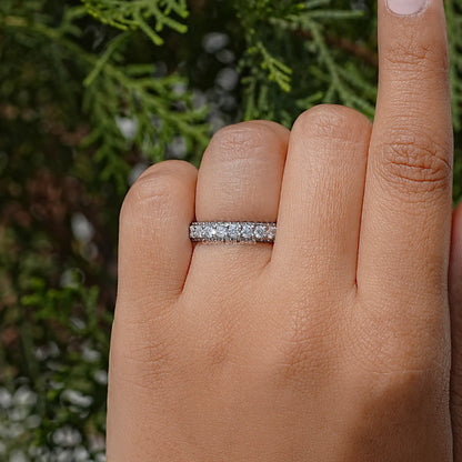 Round Cut Pave Set Moissanite Eternity Band