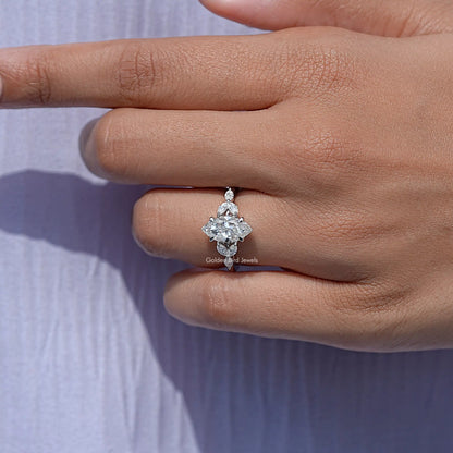 Marquise Cut Moissanite Diamond Leaves Ring