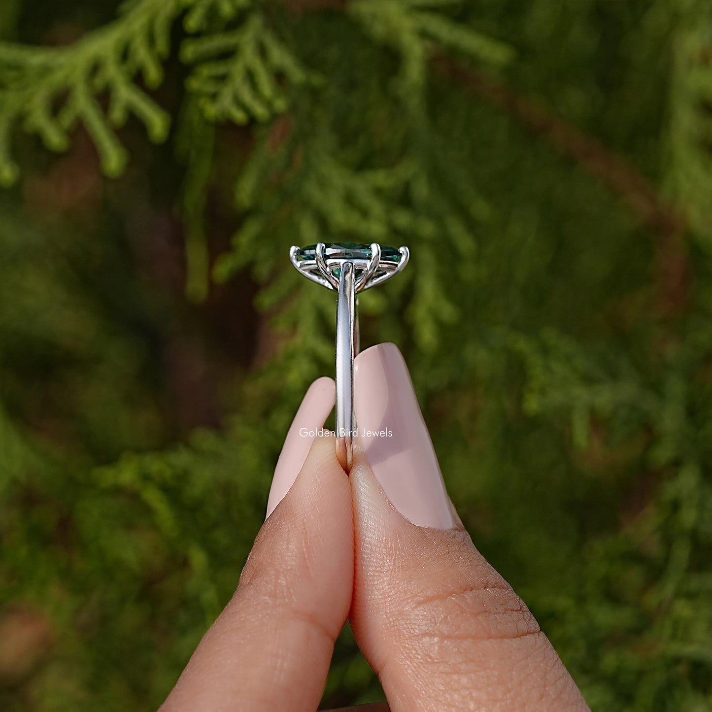Marquise Moissanite Solitaire Wedding Ring