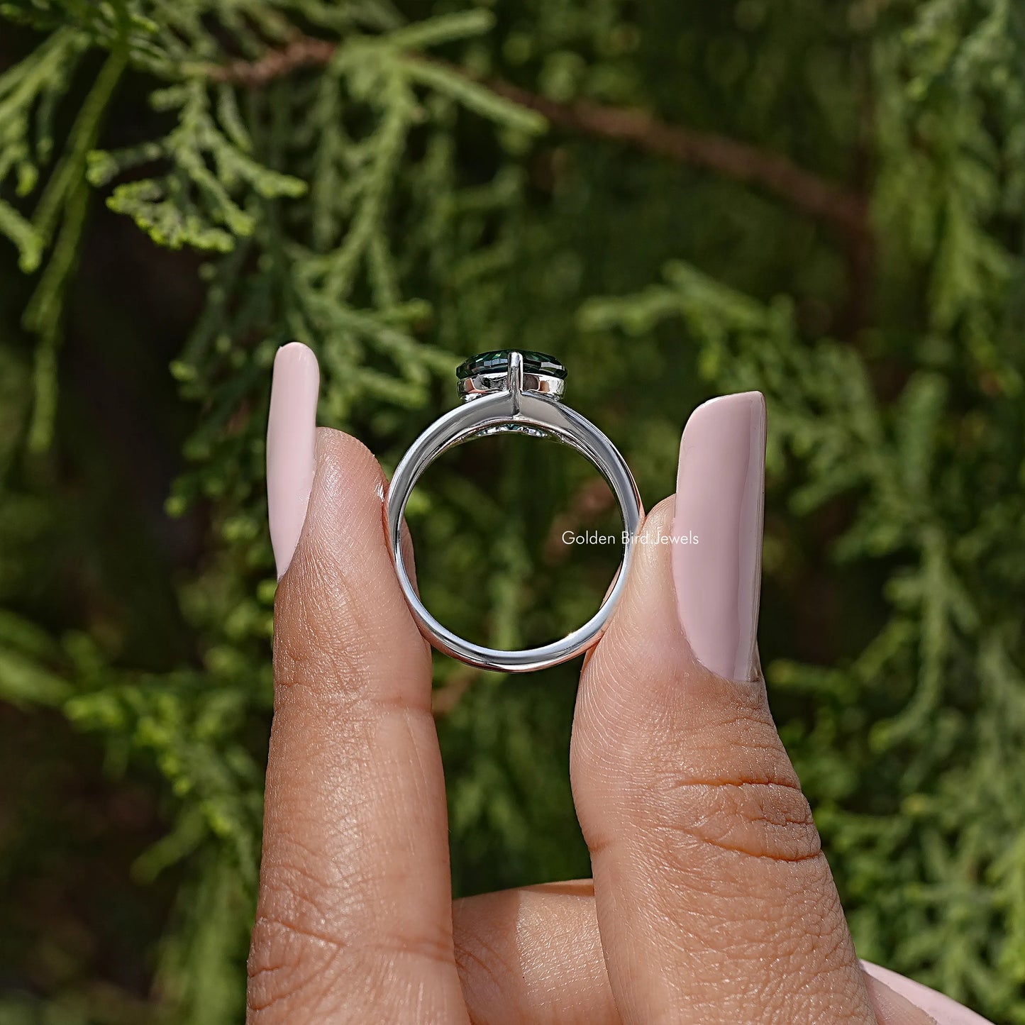 Heart Cut Moissanite Gemstone Split Shank Wedding Ring