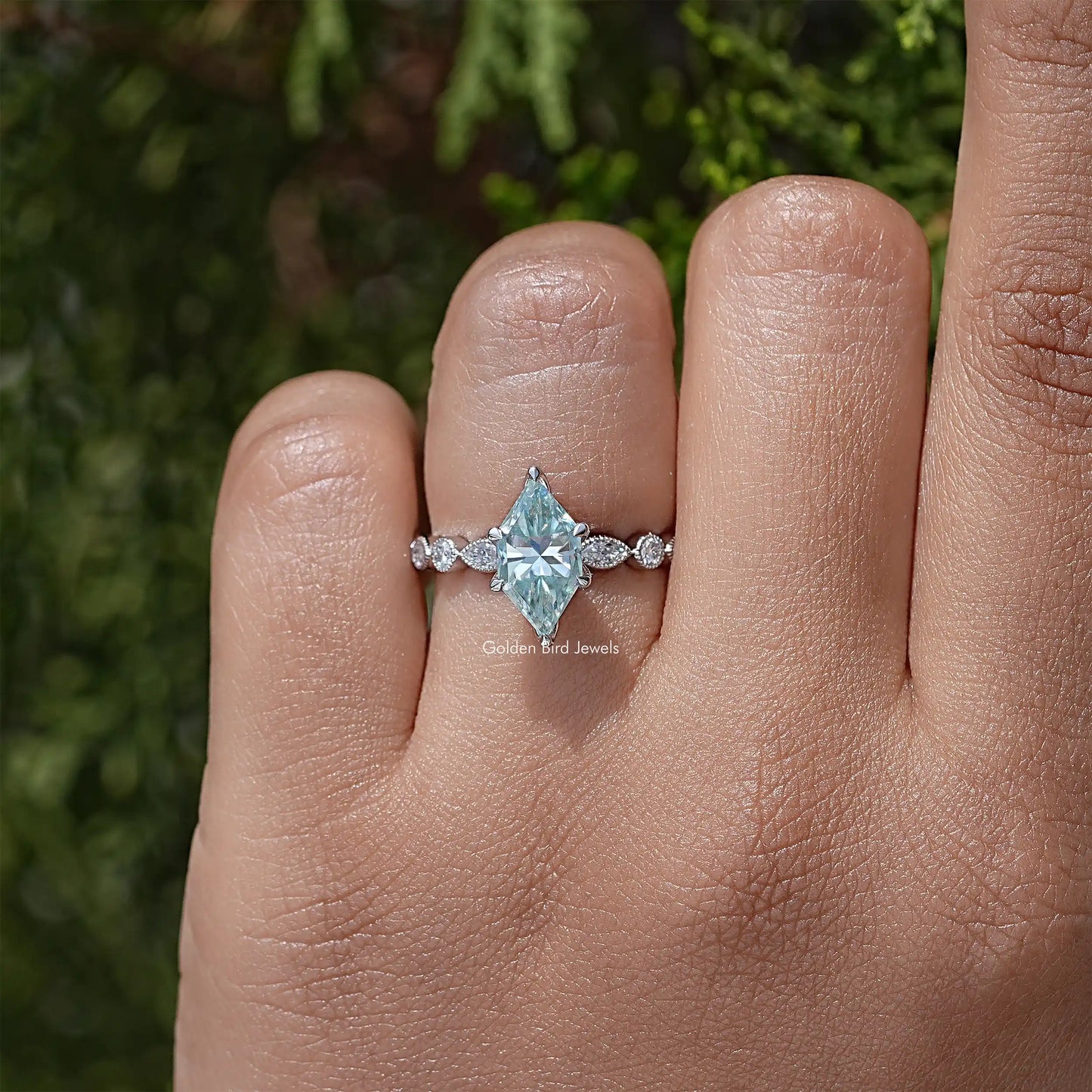 Dutch Marquise Moissanite Gemstone Engagement Ring