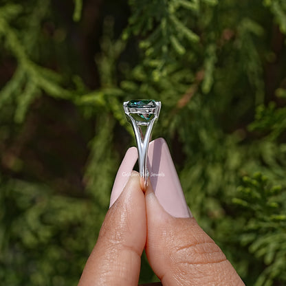 Heart Cut Moissanite Gemstone Split Shank Wedding Ring