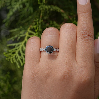 Round Cut Moissanite Gemstone Engagement Ring