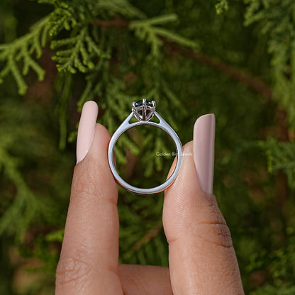 Marquise Moissanite Solitaire Wedding Ring