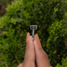 Old Mine Princess Cut Moissanite Solitaire Ring