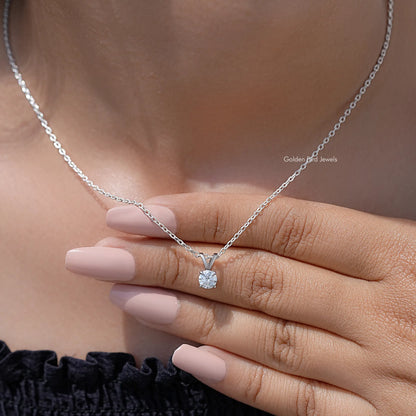 Round Cut Moissanite Solitaire Pendant