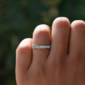 [Half Eternity Baguette Cut Wedding Band]-[Golden Bird Jewels]
