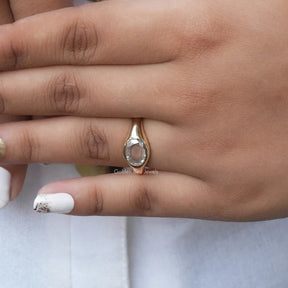 [Oval Cut Moissanite Engagement Ring]-[Golden Bird Jewels]