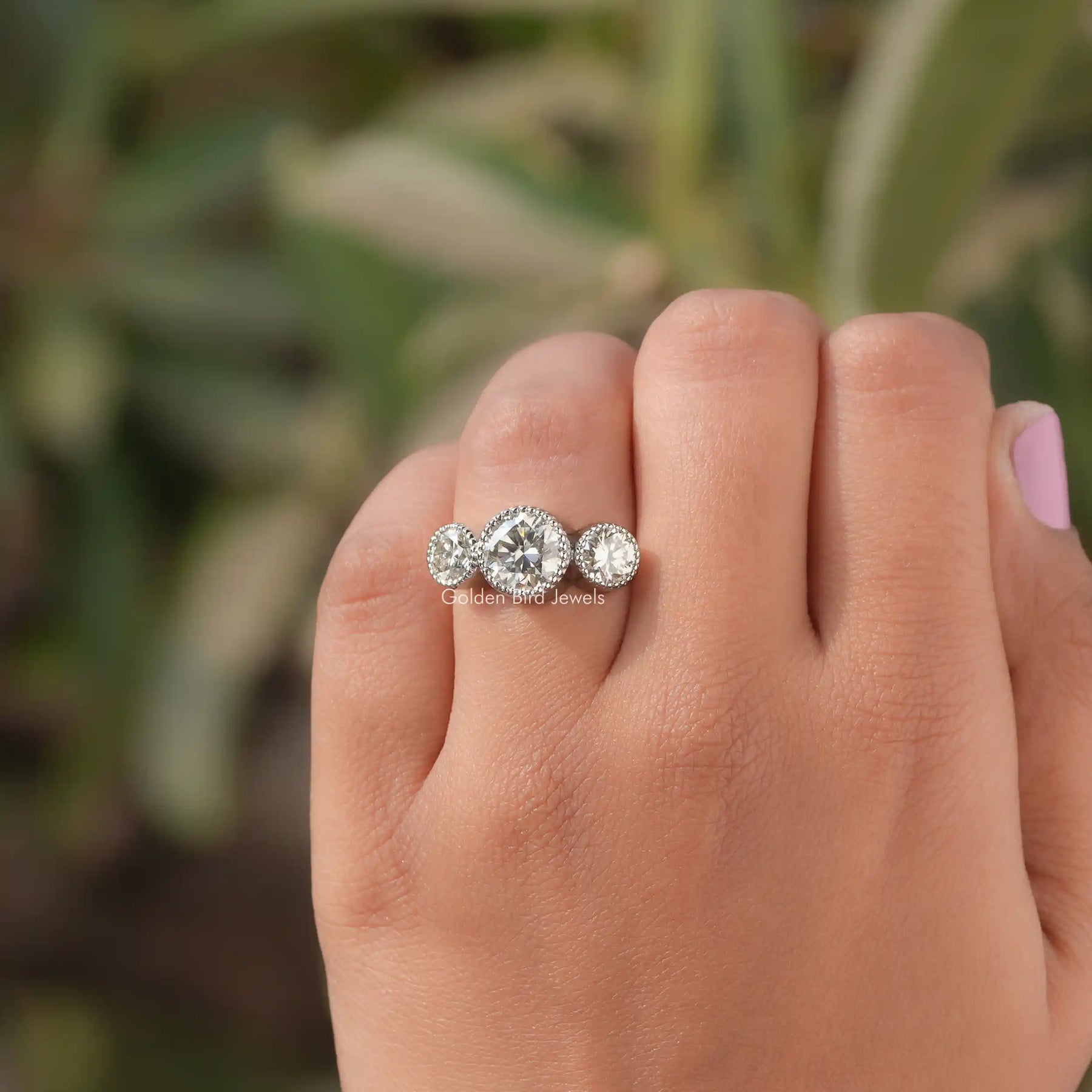 Three stone bezel ring hotsell