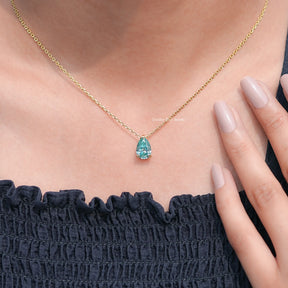 Moissanite Pear Cut Fancy Bridal Pendant