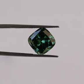 [This cushion cut loose moissanite made of dark green color]-[Golden Bird Jewels]-[Golden Bird Jewels]