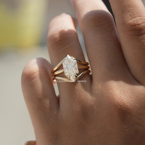 [3.20 Carat Moissanite Dutch Marquise Cut Ring For Women]-[Golden Bird Jewels]