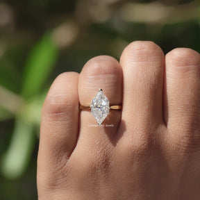 Dutch Marquise Cut Moissanite Solitaire Engagement Ring
