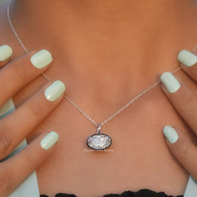 View of moissanite pendant for women
