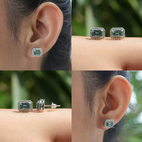 A Collage Of Moissanite Stud Wedding Earrings]-[Golden Bird Jewels]