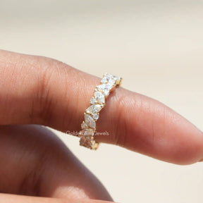 Marquise And Round Moissanite Full Eternity Band