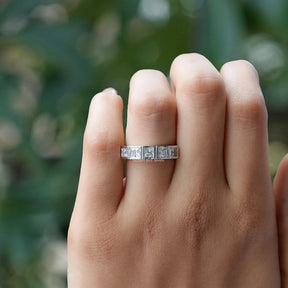 Stone Princess Cut Wedding Band - Main Image