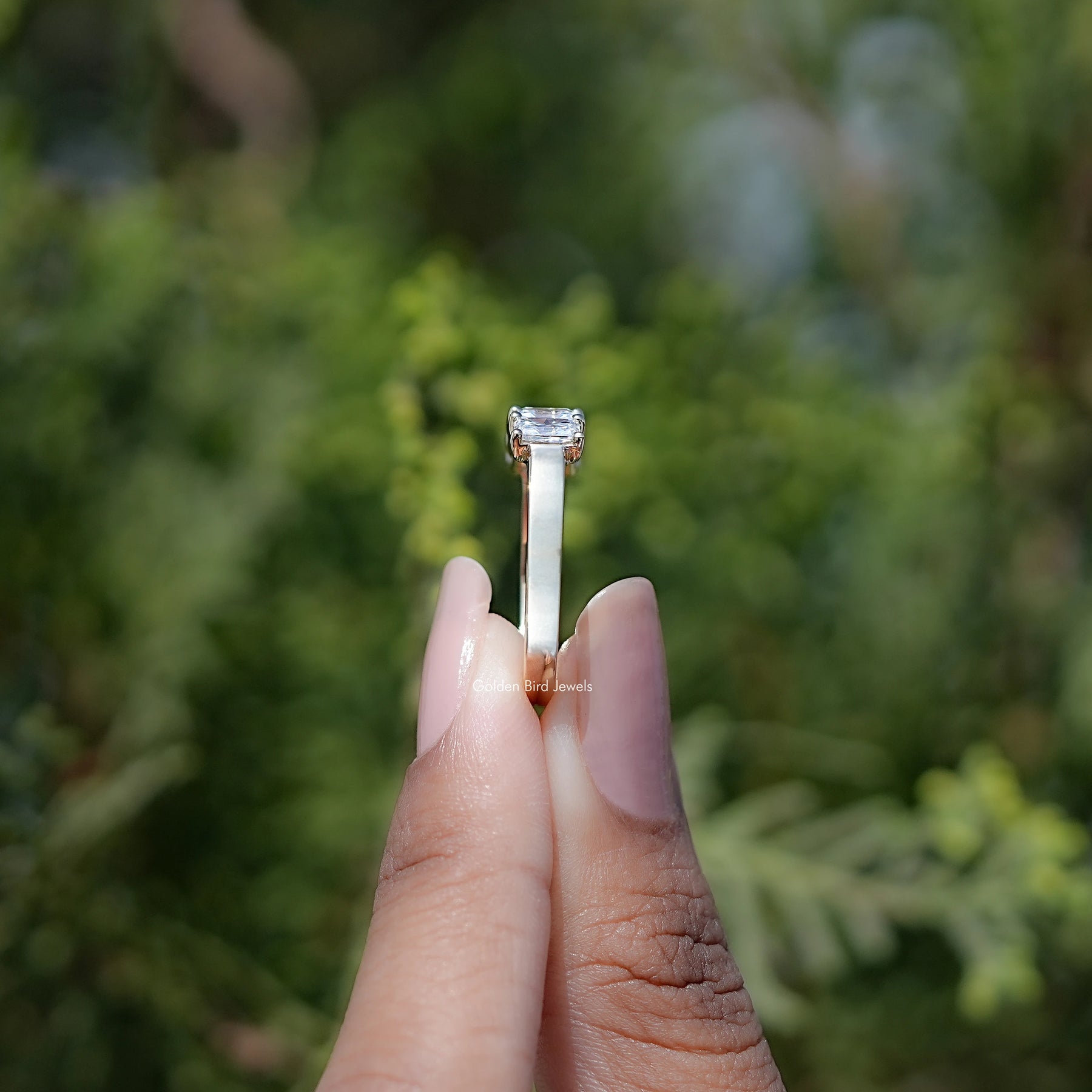 Five Stone Radiant Cut Moissanite Band