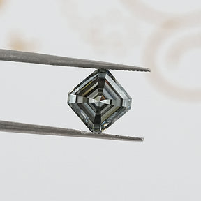Gray Asscher Cut Loose Moissanite Stone