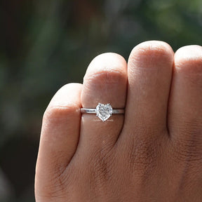 Hidden Halo Moissanite Daily Wear Ring In Finger