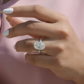 Moissanite Pear Cut Solitaire Ring In White Gold