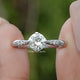 Moissanite Old European Round Accent Stone Ring
