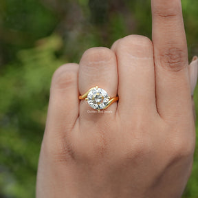 Old European Round Moissanite Bypass Ring
