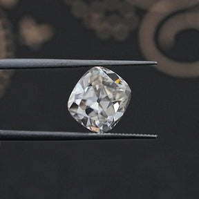 Off White Old Mine Cushion Cut Loose Moissanite