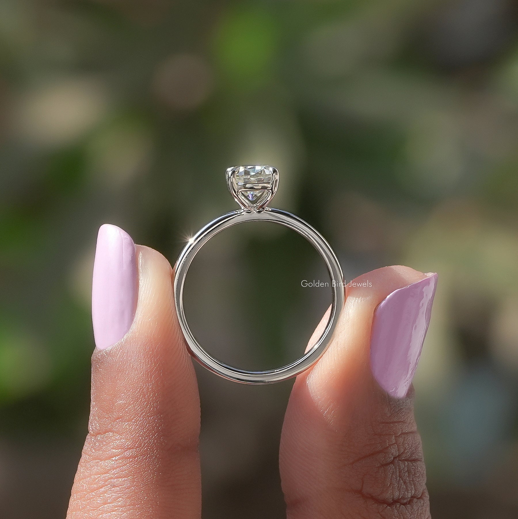 Old Mine Cushion Cut Moissanite Solitaire Ring