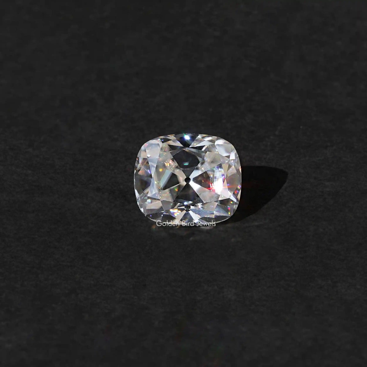 [Front view of old mine cushion cut loose stone]-[Golden Bird Jewels]