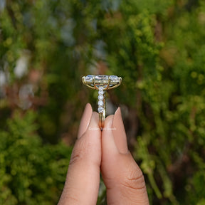 Moissanite Old Mine Moval Accent Stone Ring