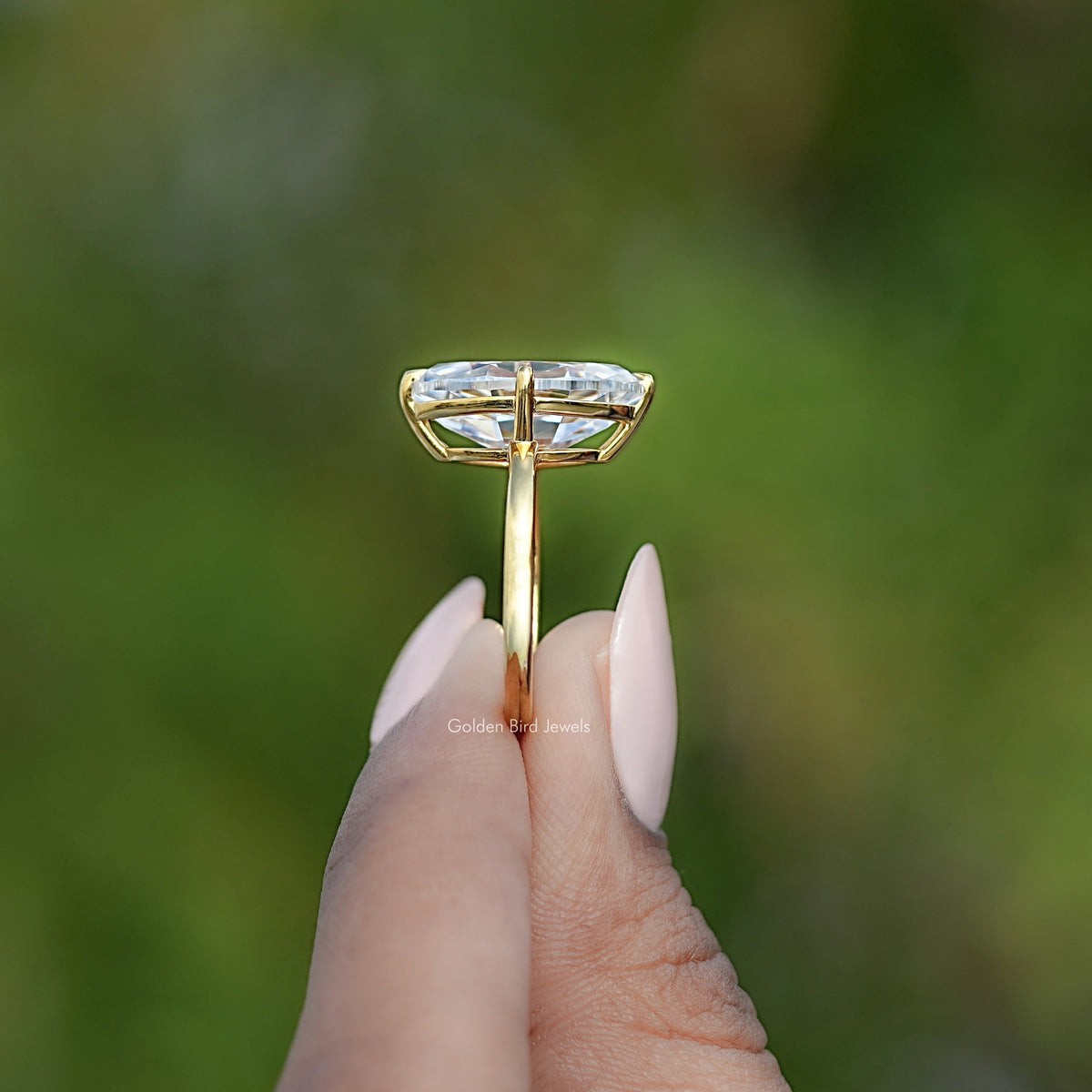 Moissanite Old Mine Moval Cut Solitaire Ring