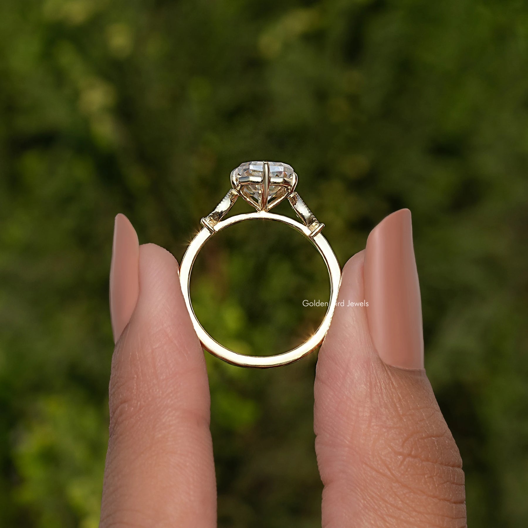 Moissanite Old Mine Radiant Engagement Ring