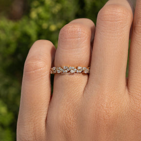 Pear And Round Moissanite Eternity Band