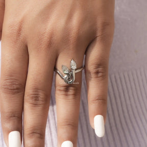 Moissanite Pear Cut Colorless Toi Moi Ring In White Gold