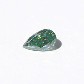 [Side view of moissanite loose stone made of blue green color]-[Golden Bird Jewels]