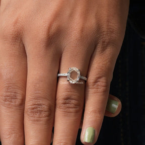 View of Oval Cut Moissanite Solitaire Ring In finger