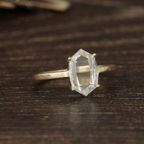 [This colorless solitaire ring made of vvs clarity and 14k yellow gold]-[Golden Bird Jewels]